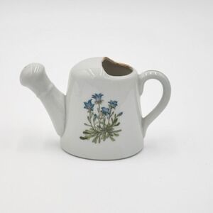 Takahashi Porcelain Watering Jug Planter‎ Blue Floral Motiff Small Cottagecore